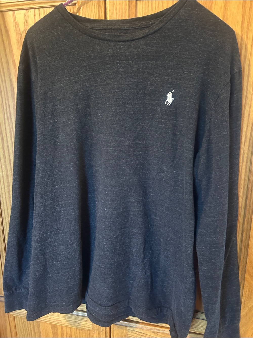 Ralph Lauren Men's Crewneck Sweater in Charcoal Heather with White Pony